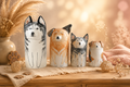Custom hand-painted dog portrait memorial urn in Jingdezhen ceramic