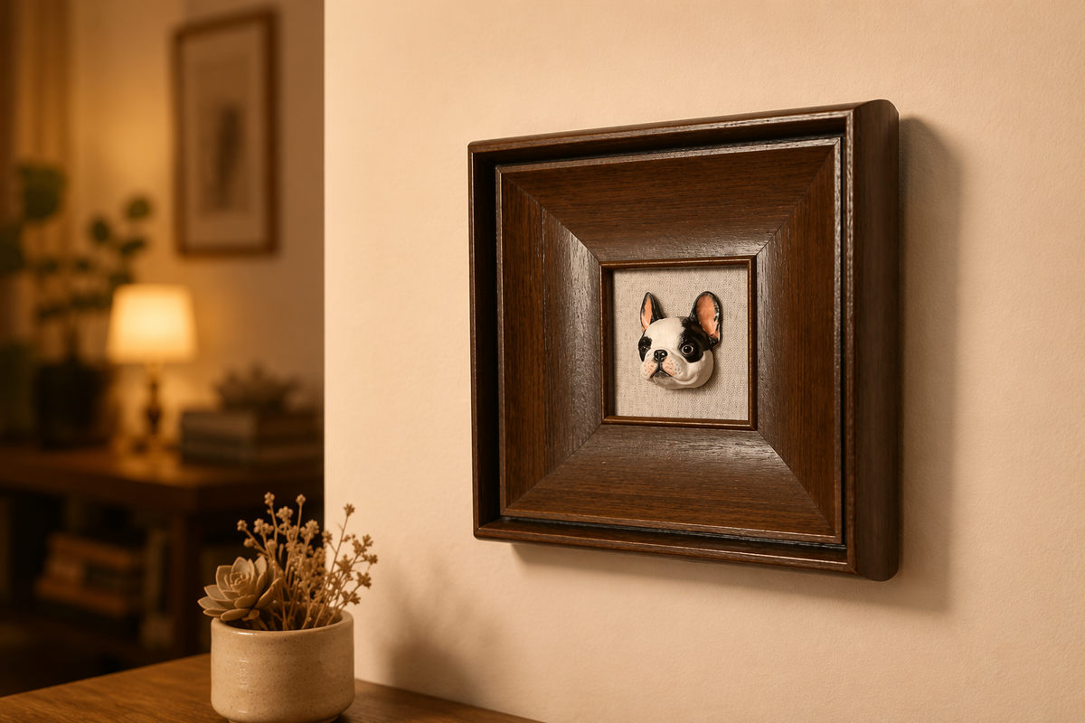 Custom pet portrait ceramic wall art plaque hand-painted Jingdezhen memorial decor