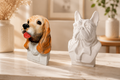 Custom pet bust portrait ceramic sculpture urn dressed in suit or gown Jingdezhen